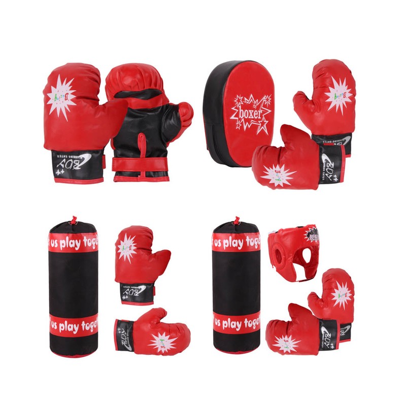 Children Boxing Pads Gloves Set Shock Absorbing PU Leather EVA