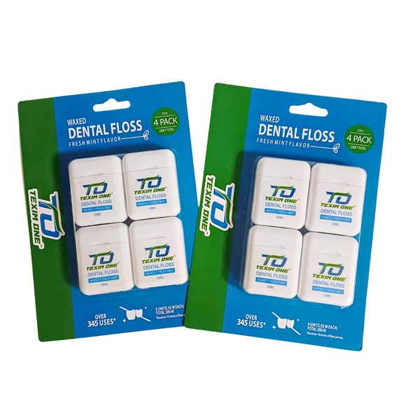 Texim One Dental Floss -Wax Coated, Nylon Material, Fresh Mint