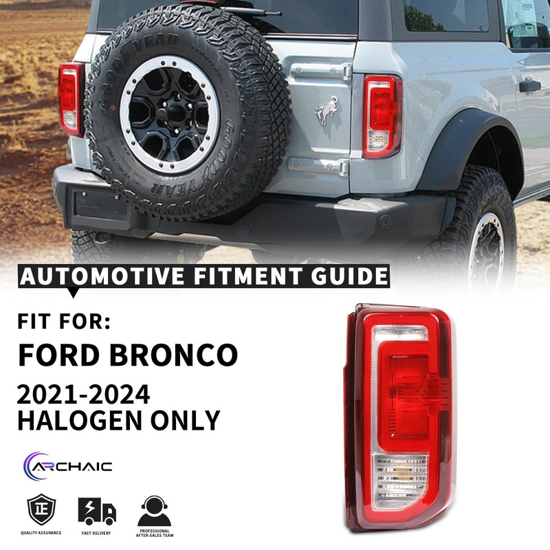 Archaic OE Style Tail Lights for Ford Bronco 2021-2024(Halogen Only),