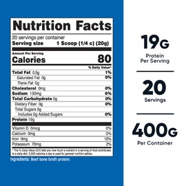 Nutricost Beef Bone Broth Protein Powder Unflavored (20 Servings) - Gluten-Free, GMO-Free