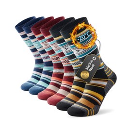 PULlOU Thermal Socks Merino Wool Socks for Men Women Breathable Winter Warm Thick Socks for Work, Hiking, Running, Skiing and Outdoor Sports, 3 Pairs