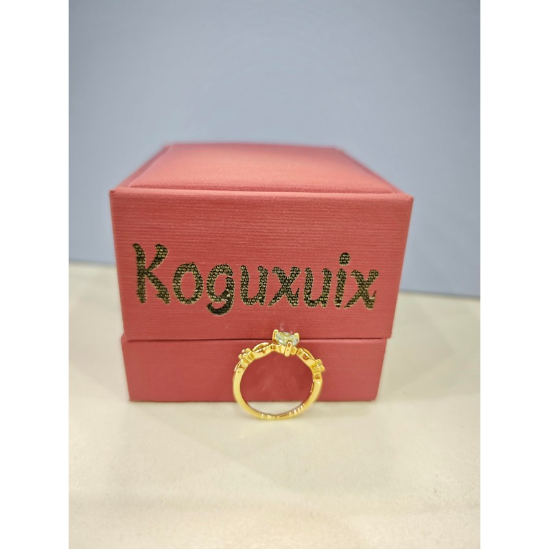 Koguxuix - Anillo de oro de 14 quilates con corazón