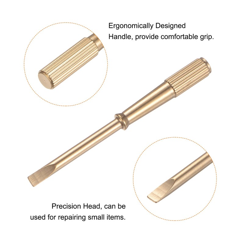 sourcing map 2pcs Mini Bracelet Screwdriver 2.8mm Titanium Steel Slotted