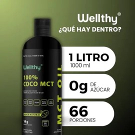 100% Coco Mct Oil 1 L Wellthy