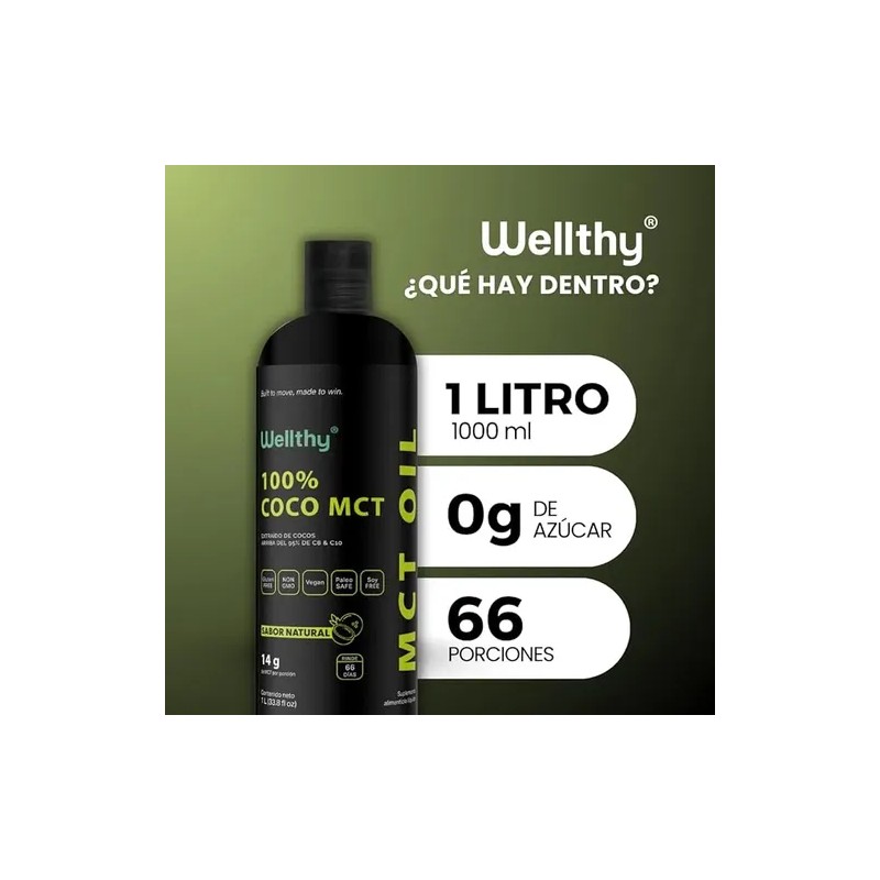 100% Coco Mct Oil 1 L Wellthy
