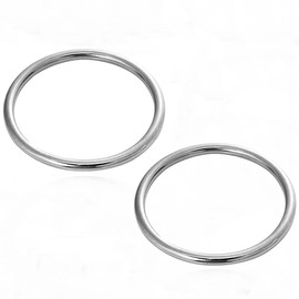 Metal O Rings 2 Inch Stainless Steel Round Ring Welded Marine Grade,2pk (5mmx50mm)
