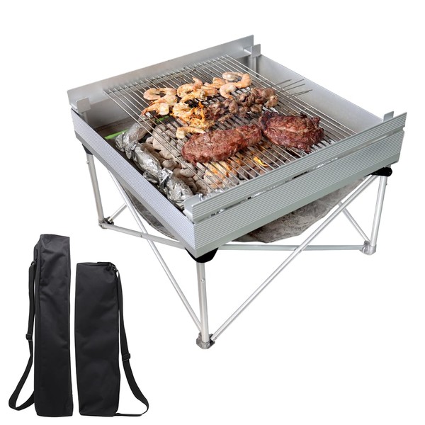 Portable Pop-Up Fire Pit & BBQ Grill | Lightweight, Compact