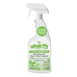 Wee Away X2 Ultra Concentrated Pet Stain and Odor Remover, Enzyme Cleaner for Dog Urine and Poop Carpet & Furniture Safe, Pet Urine Odor Eliminator Spray (Green Tea 16 oz)