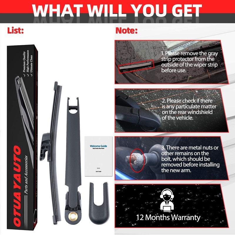 OTUAYAUTO - Kit de limpiaparabrisas trasero - Repuesto para Hyundai
