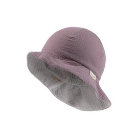 Sterntaler Reversible Sun Hat Plain Muslin – Girls Cotton Muslin Hat – Soft Baby Hat Lined with Cotton Muslin – Baby Sun Hat, Pastel Purple