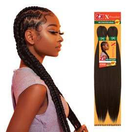 Sensationnel X-pression prestretched braiding hair - 2x braid 48 inch all kanekalon flame retardant synthetic braid for box braids and twists (1 pack, 3T1B/MINT/LMINT)