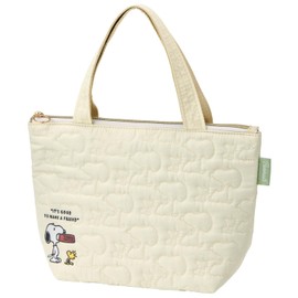 Skater KBCT9-A Quilted Fabric Insulated Lunch Tote Bag with Pockets Snoopy