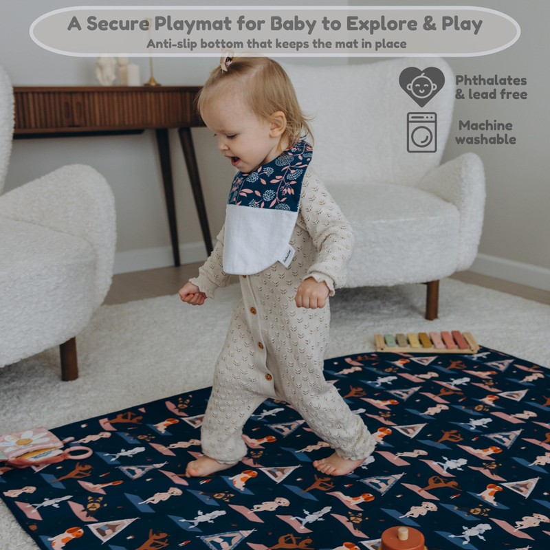 55"x55"Jumbo Thick 4-Layer Baby Splat Mat for Under High Chair,