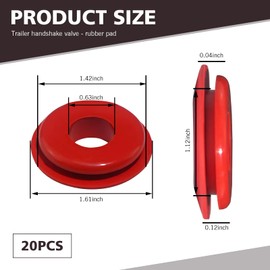 Zeathery 20 PCS Glad Hand Seals, Rubber High Temperature Resistance Handshake Valve Gasket, Air Hose Glad Hands Grommets Tight Fit Gasket, for Semi Trucks Trailers Brake Air Hose (Red & Blue)