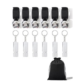 CHADWICK Multicolor Bear Bells with Whistle, Includes Matching Emergency Whistle, Perfect for Hiking, Camping, Outdoor Safety, Survival, Fishing, Cycling (1, Nickel)