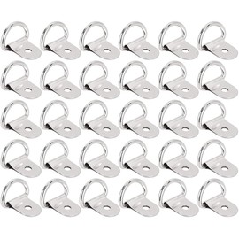 MACHSWON 30pcs D Shape Tie Down Rings Tow Hook for Car Truck Trailer Cargo RV Boats Tie Down Anchors Lashing Rings Silver Tone