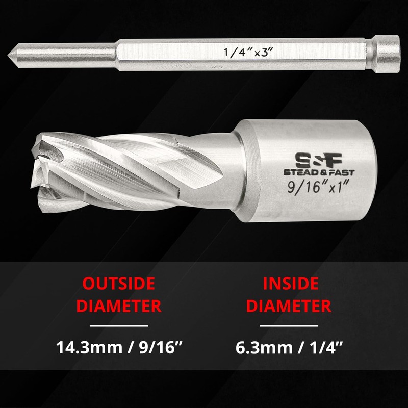 S&F STEAD & FAST Annular Cutter Set, 4-pc, 9/16" Diameter