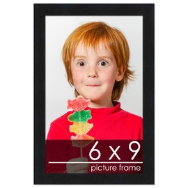 Poster Palooza 6x9 Contemporary Black Wood Picture Frame - UV Acrylic, Foam Board Backing, & Hanging Hardware Included!