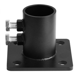 GBGS 2 1/2"(Actual fits 2-3/8" OD) Chain Link Fence Post Floor Flange,Black Mailboxes Sign Pole Heavy Duty Round Post Base