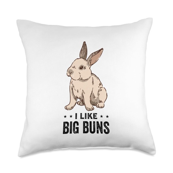 Rabbit Lover Design with Flemish Giant Throw Pillow