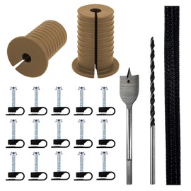 MYZHRE Starlink Cable Routing Kit,Starlink Cable Installation Kit,Starlink Mounting Accessories,2* Grommets, 1" Spade Drill Bit, 5/16" Drill Bit, 15 Wall Clamps,13" Cable Sleeve (Brown)