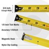 WORKPRO 16FT Pink Tape Measure, 1/8 Fractions Easy Read Measuring