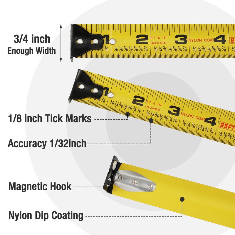WORKPRO 16FT Pink Tape Measure, 1/8 Fractions Easy Read Measuring