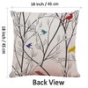 Ofocam Decorative Square Throw Pillow Covers Birds Wildlife Cartoon Tree