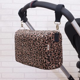 JYOKO Kids Pram Bag + Changing Table, Fleece, Baby Bag Pram Organiser (Small 30 x 20 x 10, (Animal Print)