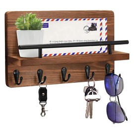 Soporte de Pared para Llavero,Porta Llaves Pared con 5 Ganchos,Porta Llaves Montado en la Pared,Organizador de Lllaves Montado en la Pared y Organizador de Correo,Porta Llaves,Decoración de Pared