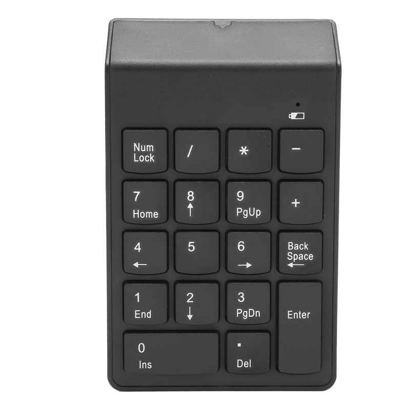 Wireless Number Pad 2.4G Receiver Black 18 Concave Keys Battery