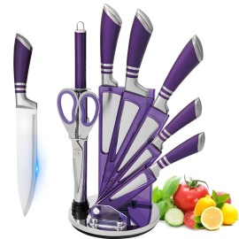 Unbranded Professional 9Piece Kitchen Knife Set Stainless Steel Chef Knives with Sharpener