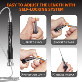 Gumwig Speed Jump Rope， Removable Weighted Jump Rope for Men, Jump Rope for Women easy to Adjust Length with a Self-Locking System, A Free-tangle Jump Rope for Kids，Boxing Jump Rope for Adults (Black)