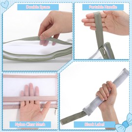 MotiMind 24 Pack Double Layer Mesh Zipper Pouch Bags 8.66 x 5 Inch/ A6 Large Capacity Zipper Mesh Bags for Organizing Storage Colored Storage Pouch with Handle for School Office and Home