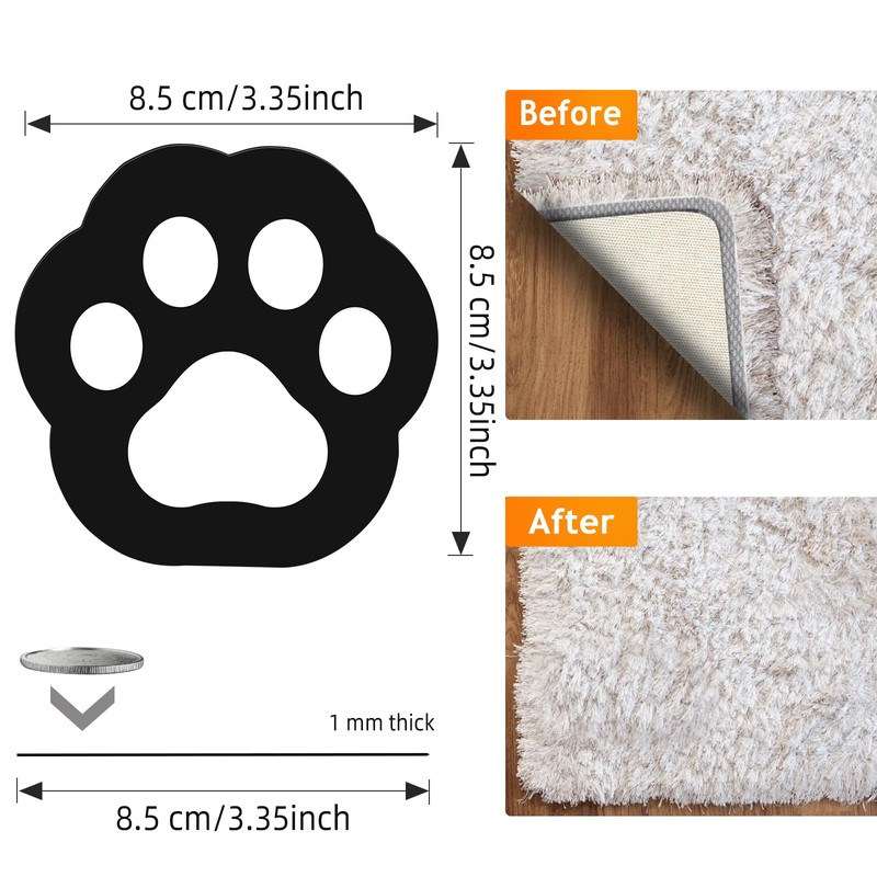 Rug Gripper for Carpet with Cat-Paw Shape Suitable for Hardwood,
