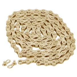 Alomejor Bicycle Chain Adjustable Freewheel Gear Chain for Bicycle Mountain Road Bike 9 Speed Chain Accessories (Gold)