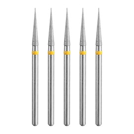 HARFINGTON 5pcs 325-400 Grits Diamond Grinding Bit 2.5mm Tapered Head 2.35mm Shank 14mm Length Stone Sanding Drill Bits Rotary Tool for Ceramic Glass Nails Grinding Polishing