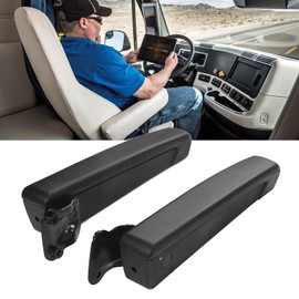 Adjustable Car Armrest for Automobiles Trucks, Pair Car Adjustable Seat Armrest Shock PU Sponge Black Universal for Automobiles Trucks