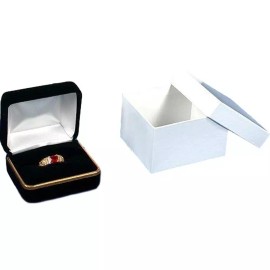 FindingKing 6 Ring Boxes Black Velvet Jewelry Case Display Gift Box