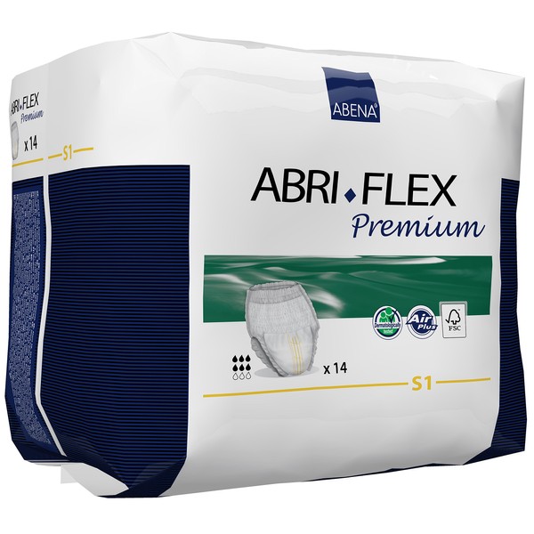 Abena Abri-Flex Premium Protective Underwear, Level 1, (Extra Small To XX-Large Sizes) Small, 84 Count