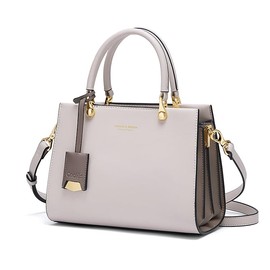 Cnoles Elegant Leather Women's Handbags Top-Handle Satchel with Shoulder Strap Fashionable Shopping Bags for Women, gray