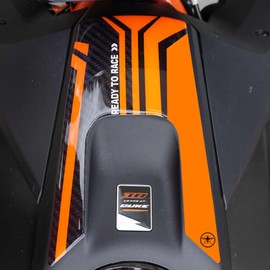 labelbike - 3D Tank Sticker for Decoration and Protection of Motorcycle Tank Compatible with KTM 1390 Super Duke R 2024 - Colour Orange