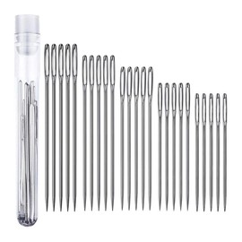 25 Pieces Sewing Needles Set, 5 Sizes of Steel Sewing Needles, Leather Sewing Needles Set, Darning Needles, Yarn Needles, Embroidery Needles, for Weaving, Knitting, Embroidery, Sewing