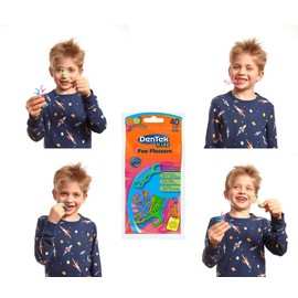 DenTek Dentek Fun Flossers Kids - Zahnseide-Sticks speziell für Kinder - mit Fruchtgeschmack - rutschfester Griff - bunte Farben, 1 X 40 Stk