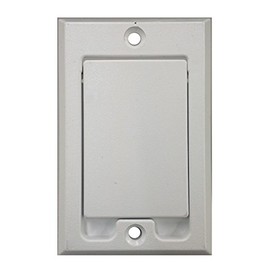 Central Vacuum Square Door Low Volt Inlet Wall Plate - White