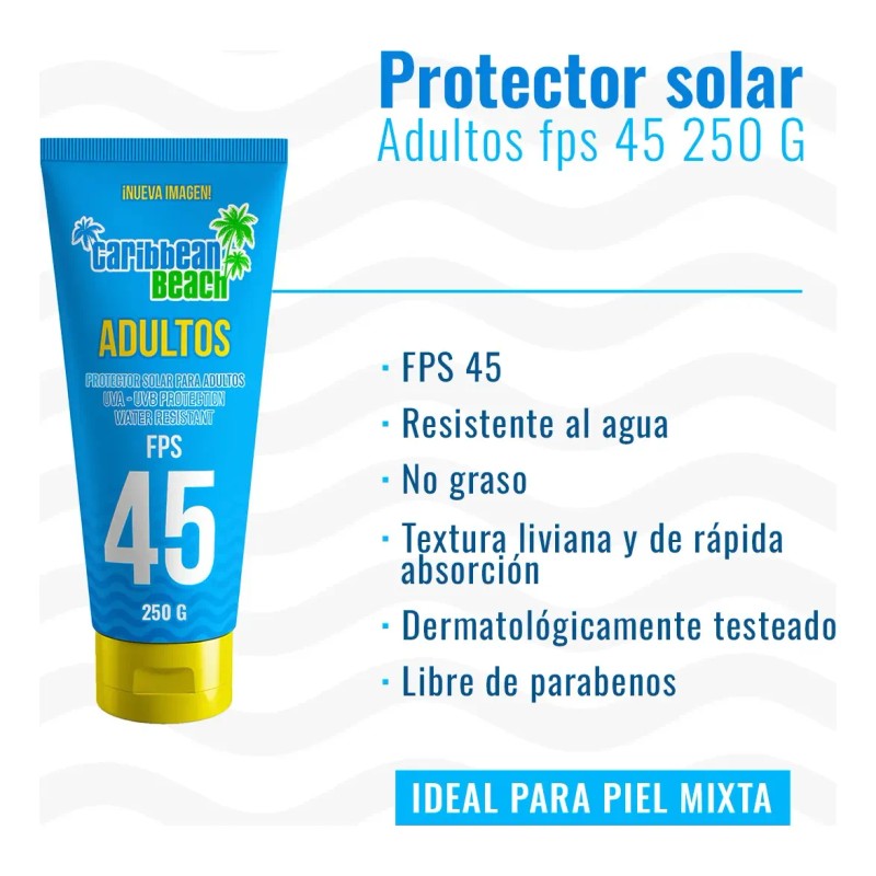 Protector Solar Caribbean Beach Fps Piel Mixta 250g