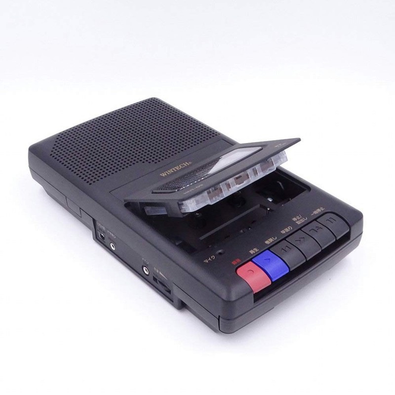 WINTECH HCT-03 Portable Tape Recorder with Handle, Black (AC Adapter