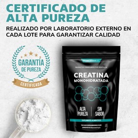 Creatina Monohidratada Micronizada en Polvo 100% Alta Pureza Certificada Pre Workout 90 porciones de 5g Disuelve rápido - Suplemento Alimenticio- Veganos y/o vegetarianos Proteina Creatine Monohydrate Pre Entreno 450g