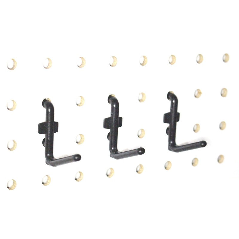 Plastic Black J and L Style Peg Board Hooks Combo