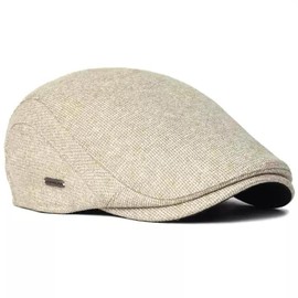 EKMTBJXY Flat Beret Men's Peaked Cap Cotton Beret Newsboy Driving Cabbie Cap Flat Cap, B4#Khaki